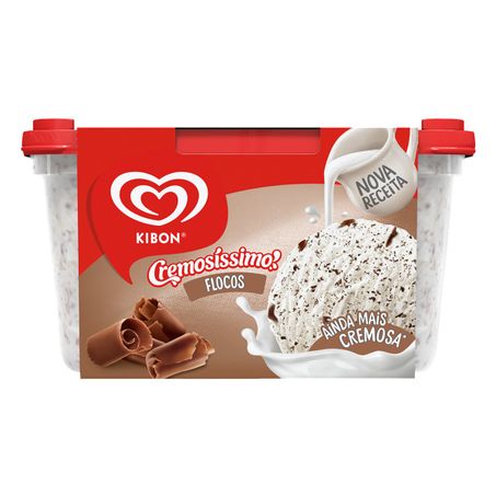 SORVETE FLOCOS KIBON CREMOSÍSSIMO