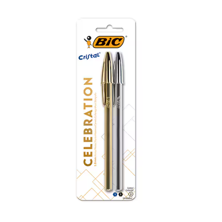 CANETA BIC ESFEROG.DOURADA/PRA