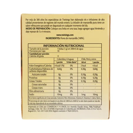 Chá Twinings Camomila 10g 360-27