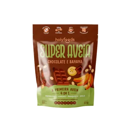 Mistura Proteíca Holyfoods Super Aveia Chocolate e Banana 66g