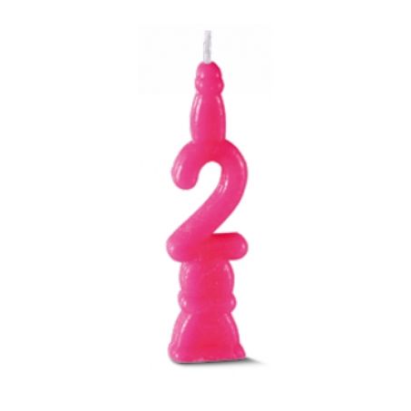 Vela Aniversário Alegria n.2 Rosa