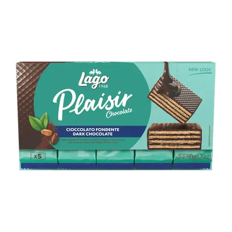 Wafer cacau/choco amargo lago 190g