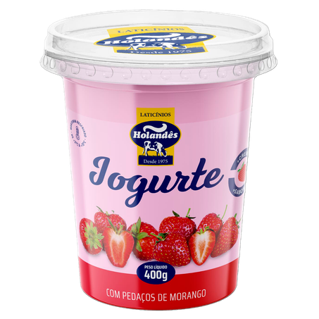 Iogurte Holandês Com Pedaços de Morango 400g