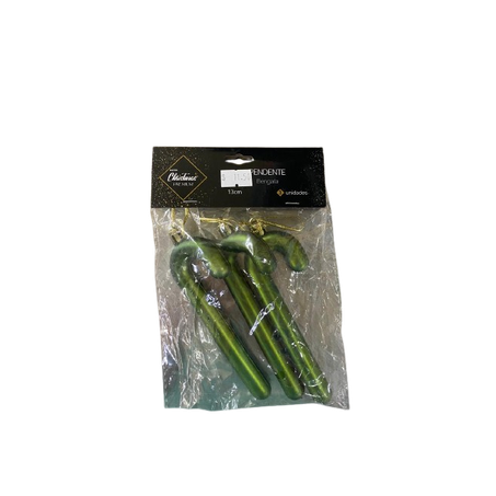 ENFEITE NATAL PENDENTE BENGALA 13 CM KX2435       