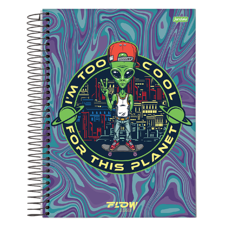 CADERNO ESPIRAL JANDAIA 1/4 80FLS FLOW 360-3