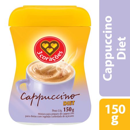 CAPPUCCINO SOLÚVEL DIET 3 CORAÇÕES