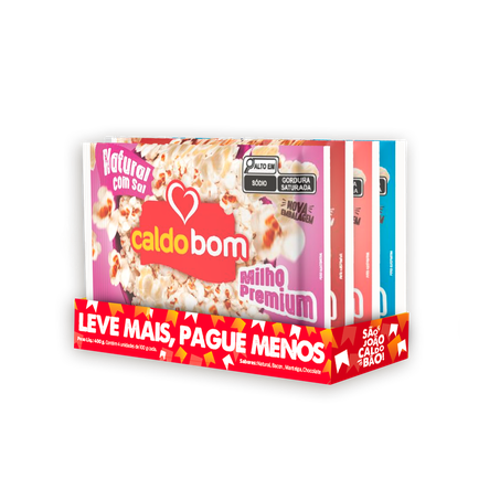 Kit Pipoca de Microondas Caldo Bom com 4 Unidades