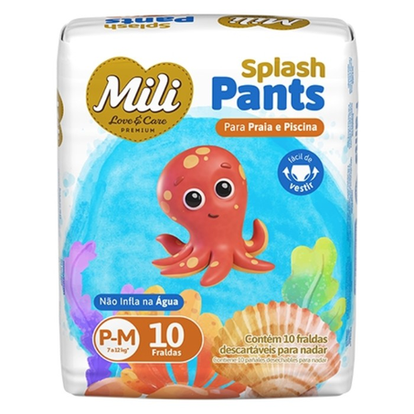 Fralda Pants Mili Splash P/M com 10 Unidades