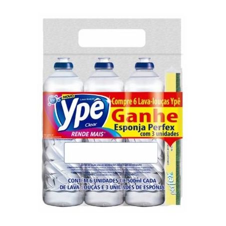 Kit detergente clear ype 500ml com 6 grt esp.