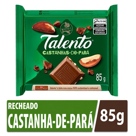 CHOCOLATE GAROTO TALENTO CASTANHAS DO PARÁ 85G