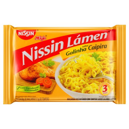 Macarrão Instantâneo Lámen Galinha Caipira Nissin Miojo