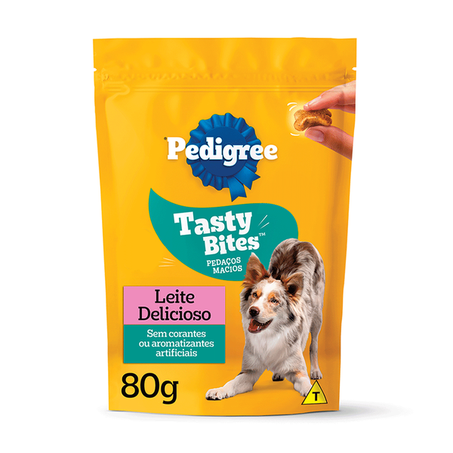 Petisco pedigree tasty bites leite 80g