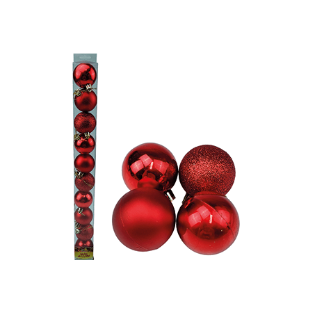 ENFEITE NATAL REAL BOLA 5CM COM 10 UNIDADES
