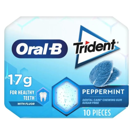 CHICLETE TRIDENT ORAL B PEPPERMINT 17G