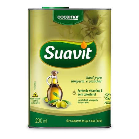 ÓLEO COMPOSTO DE SOJA E OLIVA SUAVIT LATA 200ML