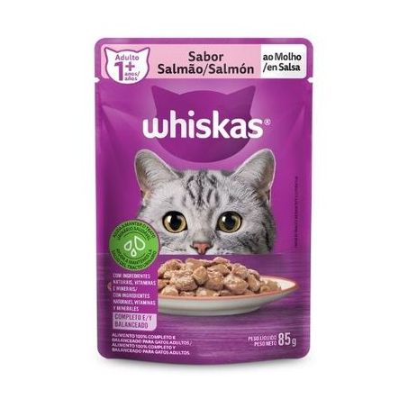 Ração para gatos Whiskas salmão sachê 85g