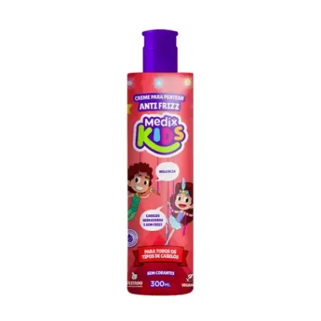 Creme Para Pentear Medix 300ml Anti Frizz Kids Melancia