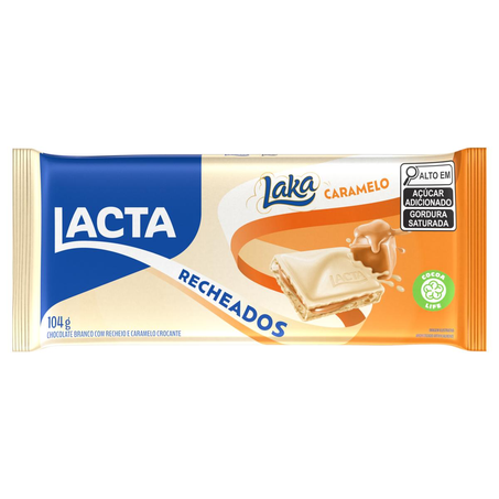 Chocolate Lacta 104g - Laka com Recheio de Caramelo