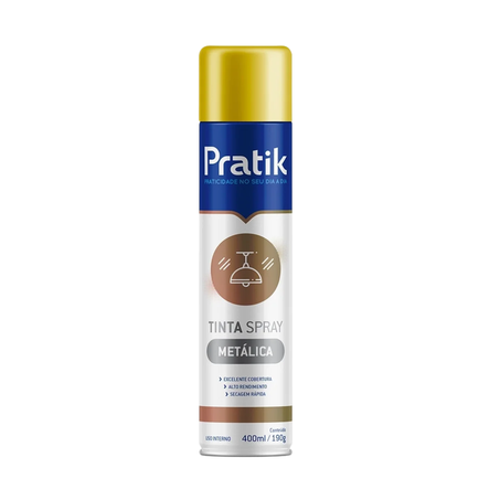 Tinta spray pratik 400ml ouro metalica