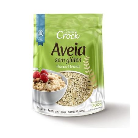 Aveia em Flocos Médios Cereal Crock sem Glútem Sachê 200gr