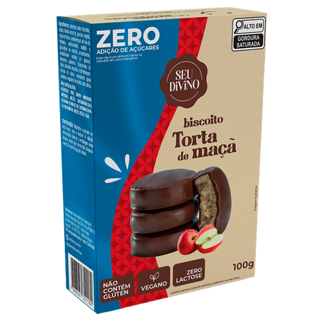 Biscoito Seu Divino Torta de Maçã Vegano, Sem Glúten e Sem Lactose 100g