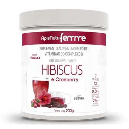 CHA DE HIBISCUS SOLUVEL CRANBERRY 200G - APISNUTRI