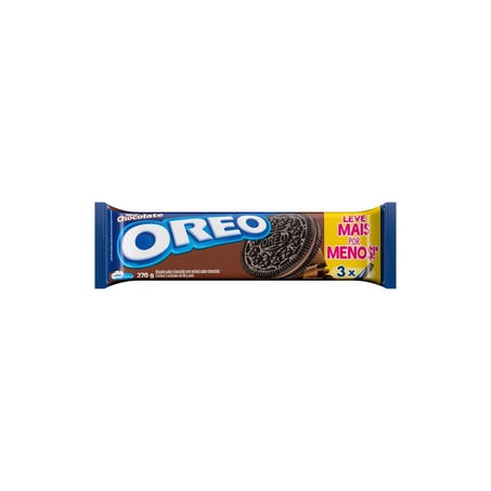 Biscoito Recheado Oreo Chocolate Embalagem Econômica Multipack 270G
