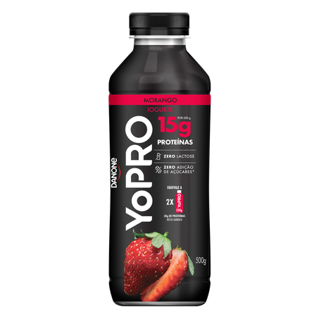 Iogurte Yopro 15g Morango Zero Lactose 500g 