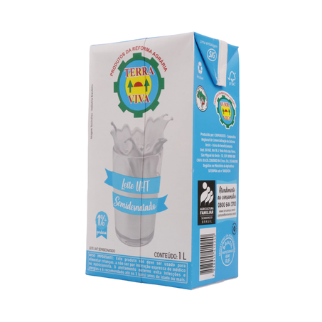 LEITE LONGA VIDA TERRA VIVA SEMIDESNATADO 1L 360-36
