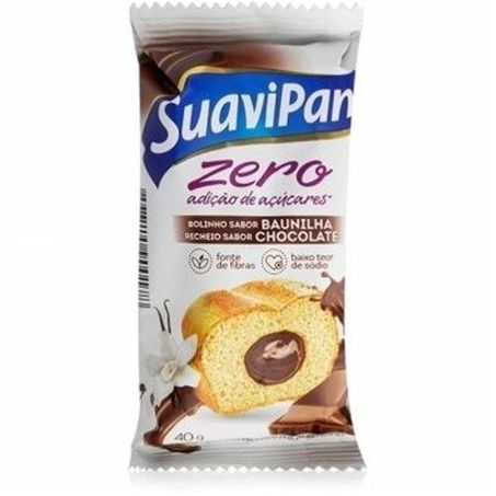 Bolo suavapan 40g recheado zero baunilha e chocolate