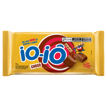 Chocolate Barra Io Iô Avelã Com Pedaços De Wafer Pacote 75g 
 