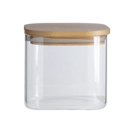POTE OIKOS VIDRO COM TAMPA HERMÉTICO/BAMBU 600ML 
