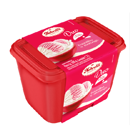 Sorvete Nobreli Duo Morango C/Baunilha 1,3l