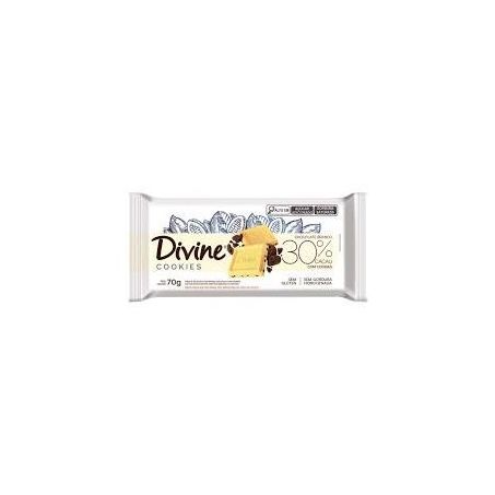 Chocolate divine + cremoso branco com cookies 70g