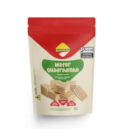 Wafer quadradinho limão lowcucar 60g