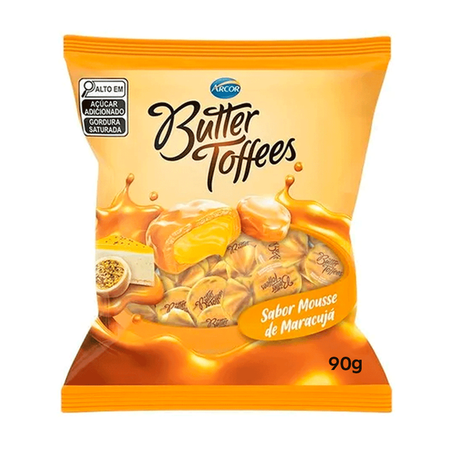 Bala arcor butter toffees maracujá 90g