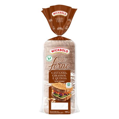 Pão Wick Bold do Forno Castanha, Girassol, Quinoa 450g