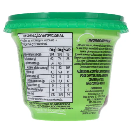 Sobremesa brigadeiro aurea pote 365g 360-21