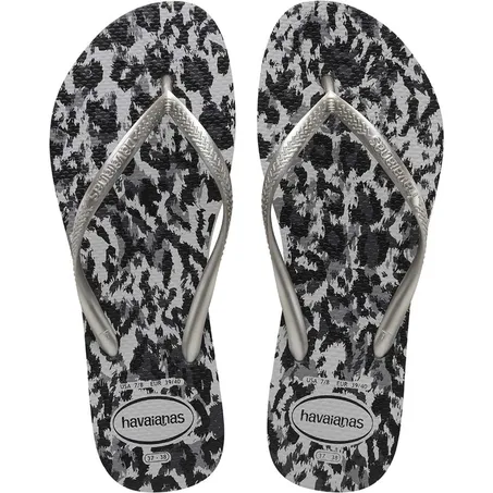 HAVAIANAS SLIM ANIMALS CINZA GELO E PRATA TAMANHO: 39/40