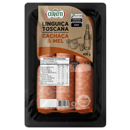 Linguiça Toscana Ceratti com Cachaça e Mel 400g