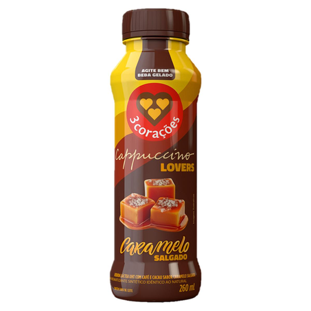 Bebida Láctea 3 Corações 260ml - Cappuccino Caramelo