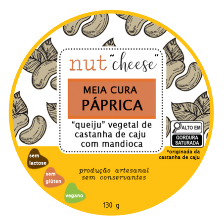 QUEIJO VEG MEIA CURA PAPRICA 130G - NUTCHEESE