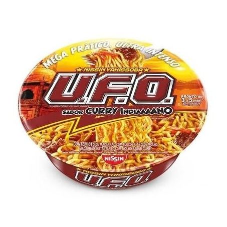 Macarrão instantâneo nissin ufo sabor curry indiano 97g