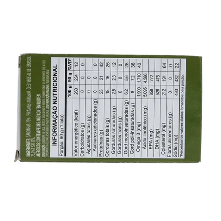 SARDINHA IMPORTADA MARROQUINA SAFI COM ÓLEO CAIXA 125G 360-2