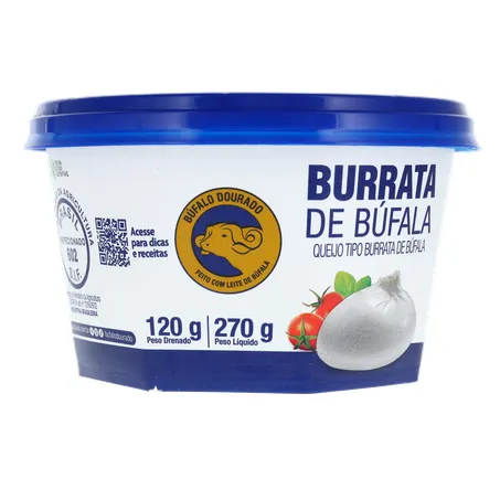 Queijo Burrata de Búfala Búfalo Dourado Pote 270gr 360-32