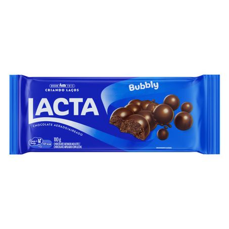 Chocolate ao leite aerado lacta bubbly