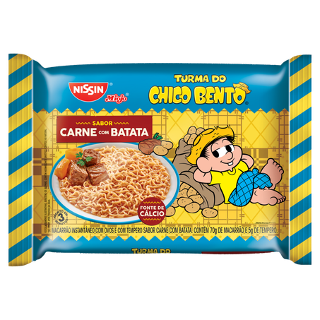 Macarrão Instantâneo Nissin Turma Do Chico Bento Carne Com Batata 75g 
 