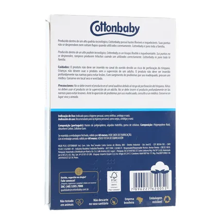 HASTE FLEXÍVEL COTTONBABY CX 150UN 360-17