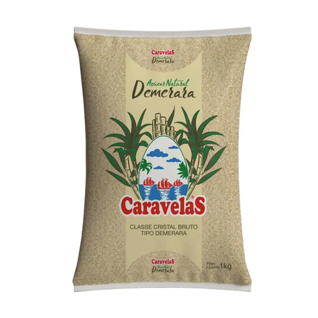Açúcar Natural Caravelas Demerara Embalagem 1KG