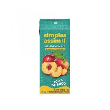 SUCO SIMPLES ASSIM PÊSSEGO E MAÇÃ 200ML